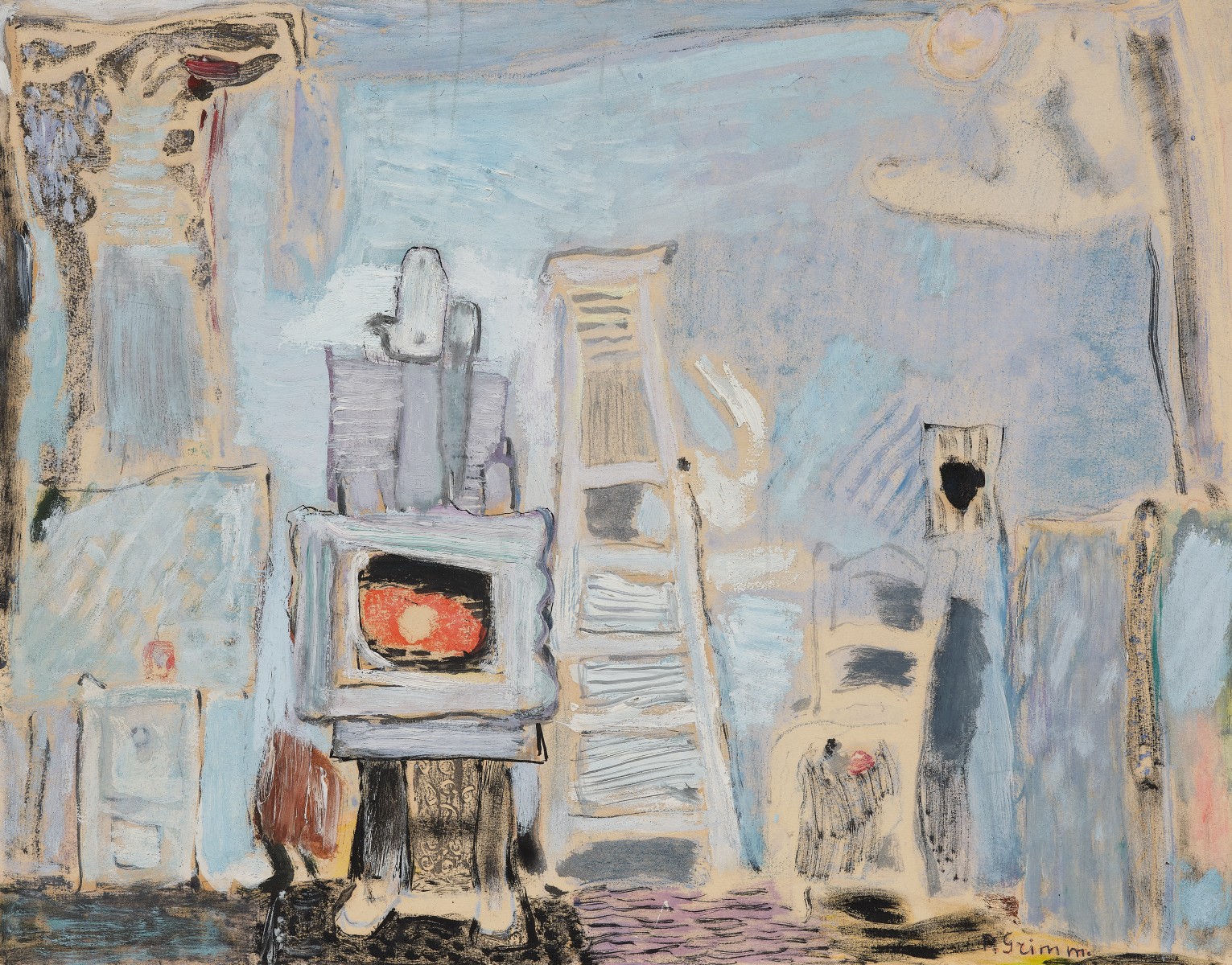 Vue de l'atelier de l'artiste